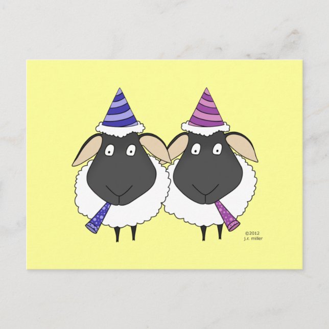 Happy Birthday Two Ewe Postcard (Front)