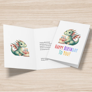Happy Birthday Typography Cute Dinosaur  Announcement