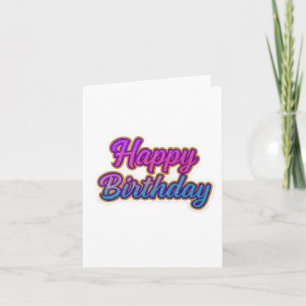 Happy Birthday Typography Design in Pink, Purple a Invitation