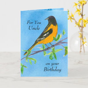 Happy Birthday Uncle Baltimore Oriole Bird Card