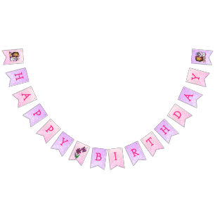 Happy Birthday Unicorn and Fairies Banner