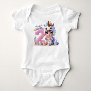 Happy Birthday Unicorn Baby Bodysuit