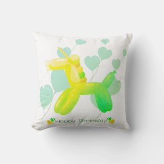 Happy Birthday! Unicorn in pastel gradient colors Cushion