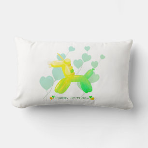 Happy Birthday! Unicorn in pastel gradient colors Lumbar Cushion