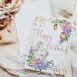 Happy Birthday Unicorn Owl Watercolor Floral Card<br><div class="desc">Celebrate their special day with out Happy Birthday Unicorn Owl Watercolor Floral Card. Personalise with your own message on the inside or keep the one I created! designed with a watercolor unicorn in a bouquet of flowers,  accented with an owl and a lantern.</div>