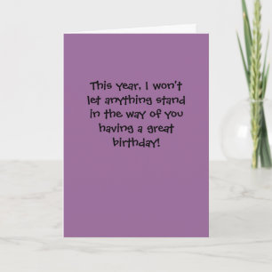 Happy Birthday (unless I get diarrhoea) Card
