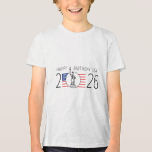 Happy Birthday Usa – 2026 Independence Day 250th A Tri-Blend Shirt