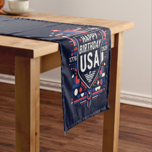 Happy Birthday USA 250 Short Table Runner