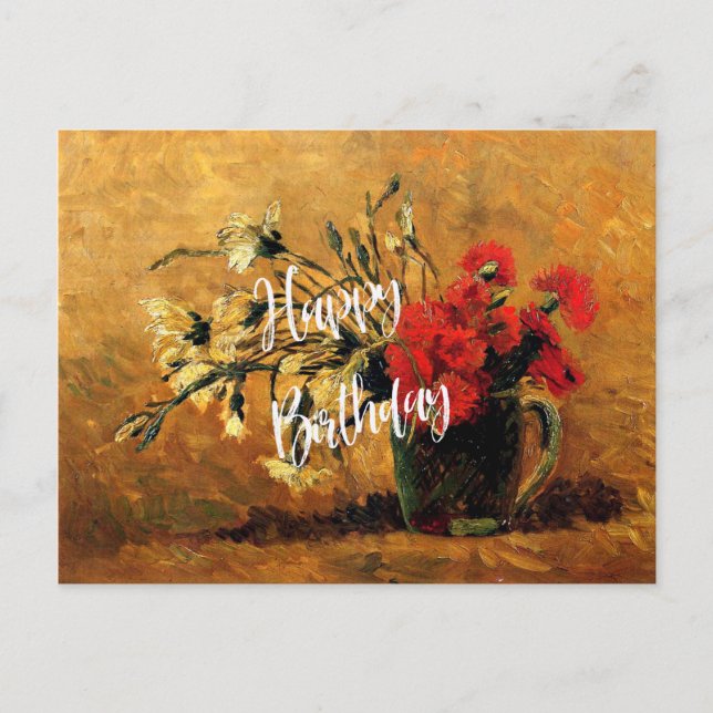 Happy Birthday, Van Gogh's famous floral painting Postcard (Front)