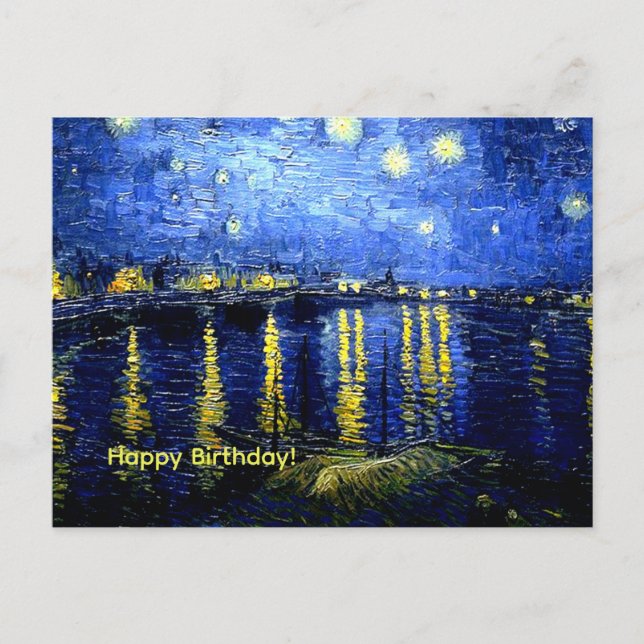 Happy Birthday! Van Gogh's Starry Night, Postcard (Front)
