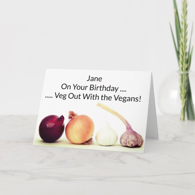 Happy Birthday Vegan Vegetables Card (Front)