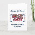 Happy Birthday Veteran Grandson Card<br><div class="desc">Christian Birthday Card for Military Veteran Grandson!   Includes Blessing Scripture and Birthday wishes inside.</div>
