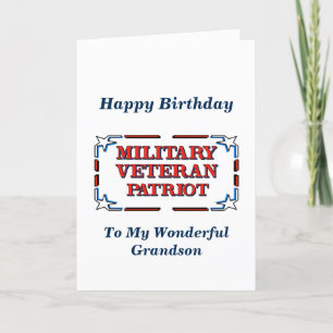 Happy Birthday Veteran Grandson Card