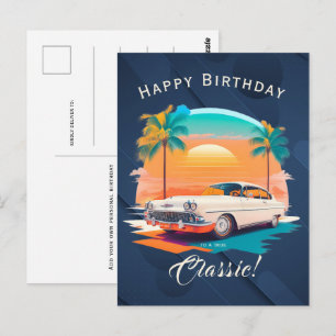 Happy Birthday Vintage Car Greeting Card