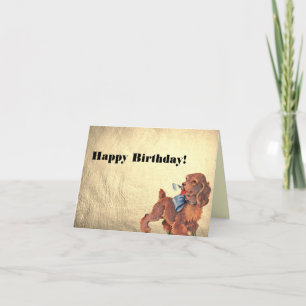 Happy Birthday Vintage Puppy Dog Card