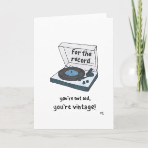 Happy Birthday Vintage Record Player Card