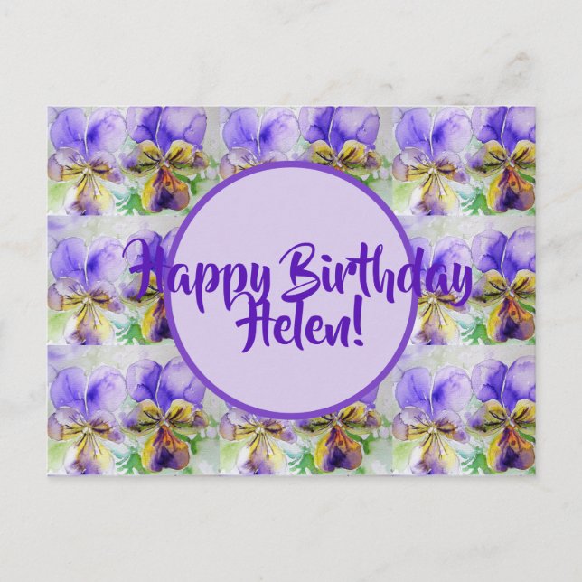 Happy Birthday Viola floral ladies Name Postcard (Front)