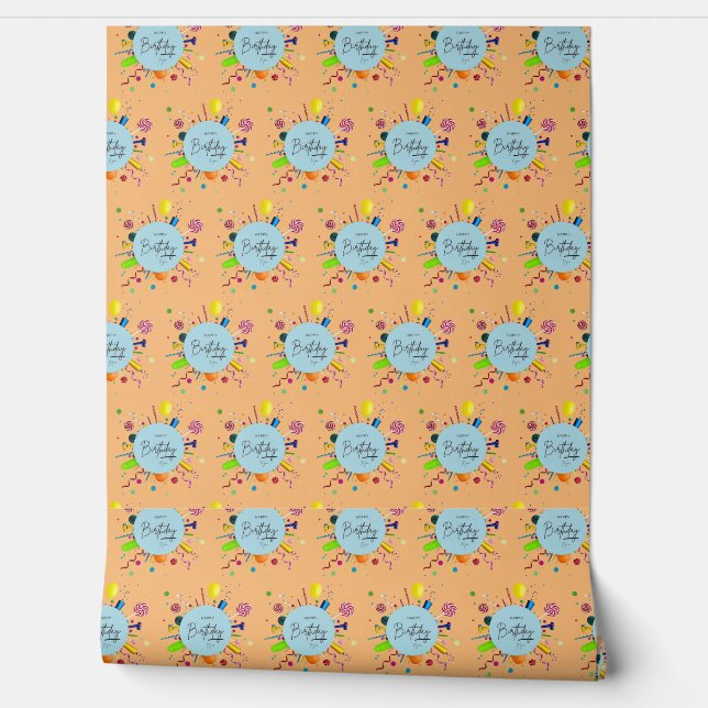 Happy Birthday Wallpaper | custom vinyl Decor (Unrolling)