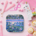 Happy Birthday, Water Lilies artwork, Paper Plate<br><div class="desc">Happy Birthday,  beautiful painting by Claude Monet,  Water Lilies,  1919.</div>