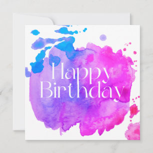 Happy Birthday Watercolor Card
