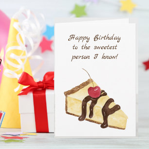 Happy Birthday Watercolor Cheesecake Chocolate Card