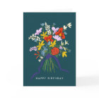 Happy Birthday Watercolor Floral Bouquet