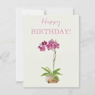 Happy Birthday Watercolour Moth Orchard
