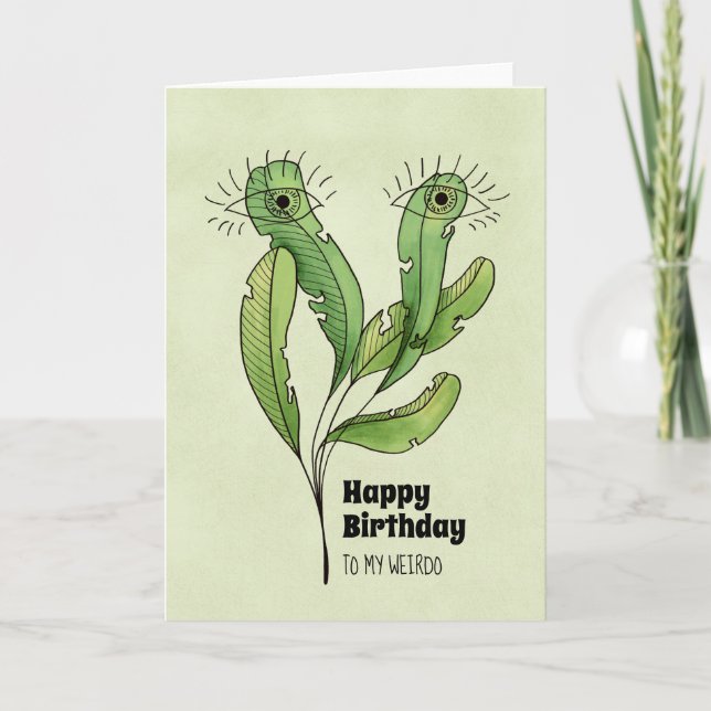 Happy Birthday weirdo botanical Thank You Card (Front)