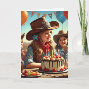Happy Birthday Western Cowgirl Greeting Card