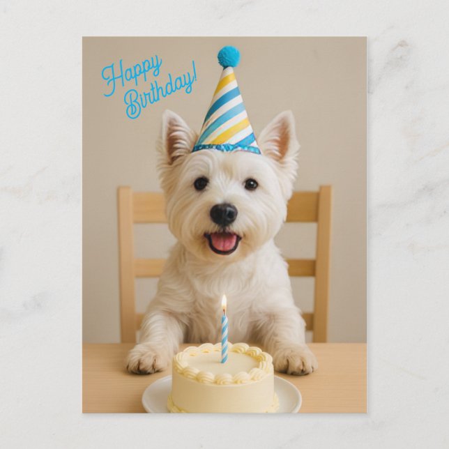 Happy Birthday Westie Birthday Card (Front)