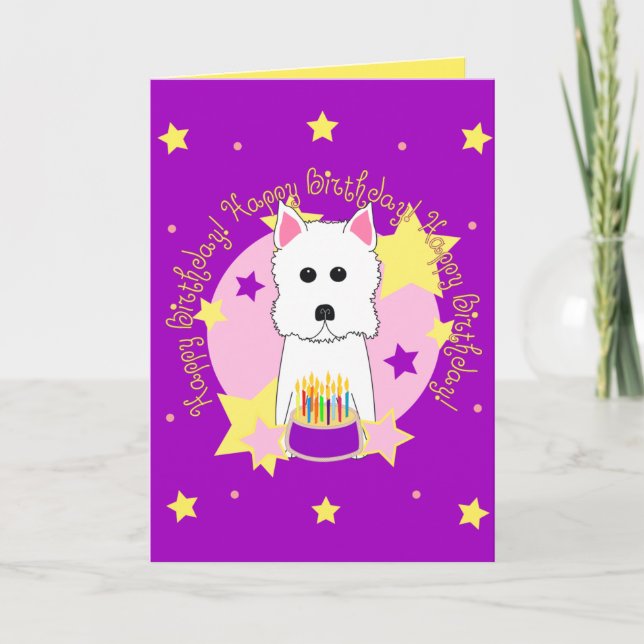 Happy Birthday Westie Card (Front)