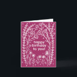 Happy Birthday Whimsical Floral Sketch Doodle  Card<br><div class="desc">Sweet drawing of wildflower vines to wish someone a happy birthday! Click "personalise" to edit the text and "edit using design tool" to adjust the fonts, colours and placements. You can change the background colour too or check my shop for more colour options. Customise with your own text. Also available...</div>