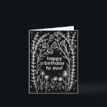 Happy Birthday Whimsical Floral Sketch Doodle  Card<br><div class="desc">Sweet drawing of wildflower vines to wish someone a happy birthday! Click "personalise" to edit the text and "edit using design tool" to adjust the fonts, colours and placements. You can change the background colour too or check my shop for more colour options. Customise with your own text. Also available...</div>