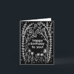 Happy Birthday Whimsical Floral Sketch Doodle  Card<br><div class="desc">Sweet drawing of wildflower vines to wish someone a happy birthday! Click "personalise" to edit the text and "edit using design tool" to adjust the fonts, colours and placements. You can change the background colour too or check my shop for more colour options. Customise with your own text. Also available...</div>