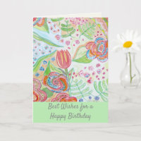 Happy Birthday Whimsical Flowers