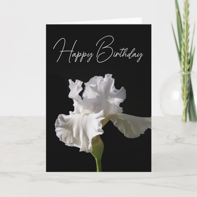 Happy Birthday | White Iris Card (Front)