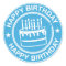Happy Birthday -white rubber stamp effect-