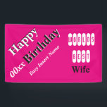 Happy Birthday Wife Banner<br><div class="desc">Make Your Wife Smile With This Delightful Custom Made To Order Banner Just For Her. This banner is super easy to edit plus you can pick mix & match your favourite colours. Every order helps Debra's #Petaid911 Lifelong Rescue Mission at no additional cost to you. Thank You Sincerely, Debra Petaid911...</div>