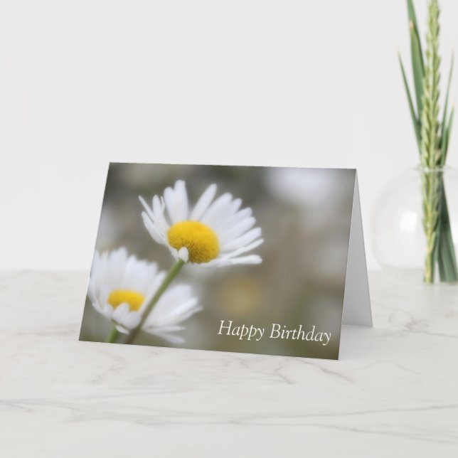 Happy Birthday Wild Daisies Card (Front)