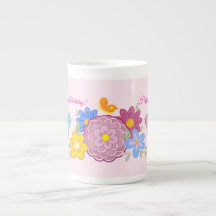 Happy Birthday Wild Flowers Garden Birds Pattern