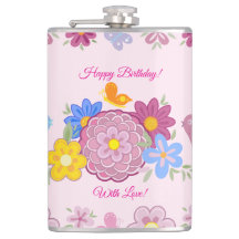 Happy Birthday Wild Flowers Garden Birds Pattern