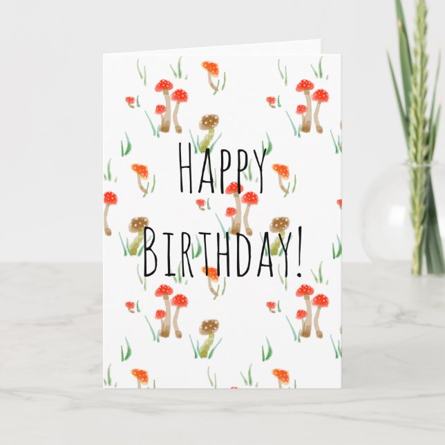 Happy birthday! (wild mushrooms) card (Front)
