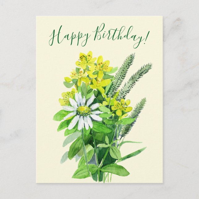 Happy birthday, wildflowers postcard (Front)