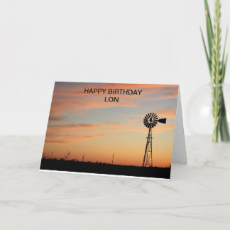 Happy Birthday Windmill SilhouetteCard Card