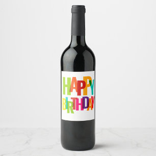 Happy Birthday Wine Label