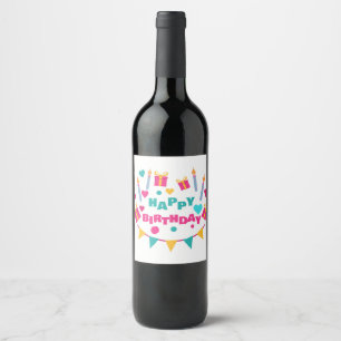 Happy Birthday Wine Label