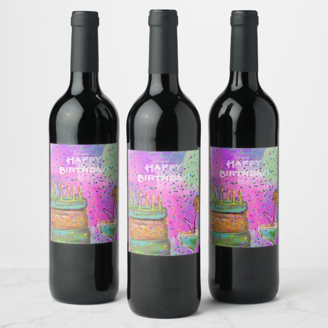 HAPPY BIRTHDAY  WINE LABEL (Bottles)