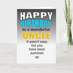 Happy birthday wish to a favourite uncle card