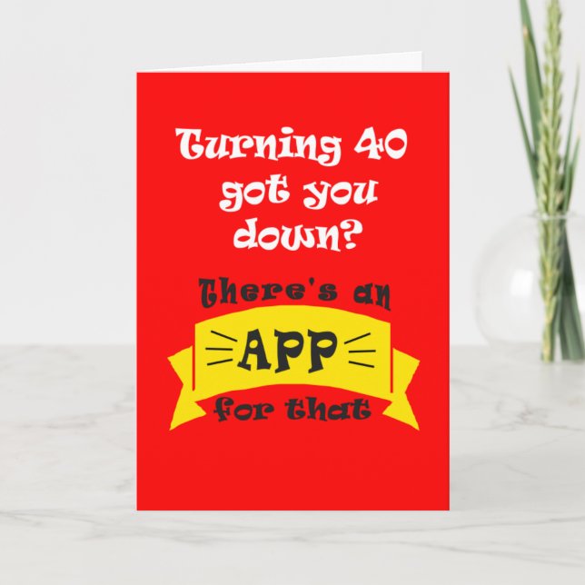 Happy birthday wish turning 40 years old card (Front)