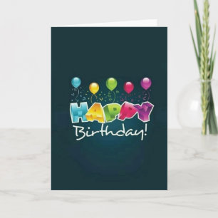 Happy Birthday Wishes Balloons Card